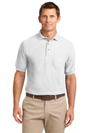 Port Authority Silk Touch Polo with Pocket. K500P-Polos/knits-White-3XL-JadeMoghul Inc.