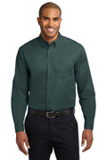 Port Authority Tall Long Sleeve Easy Care Shirt. TLS608-Woven Shirts-Dark Green/ Navy-XLT-JadeMoghul Inc.