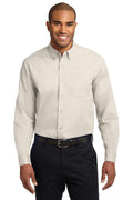 Port Authority Tall Long Sleeve Easy Care Shirt. TLS608-Woven Shirts-Light Stone/ Classic Navy-4XLT-JadeMoghul Inc.