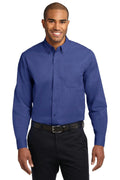 Port Authority Tall Long Sleeve Easy Care Shirt. TLS608-Woven Shirts-Mediterranean Blue-4XLT-JadeMoghul Inc.