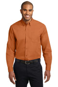 Port Authority Tall Long Sleeve Easy Care Shirt. TLS608-Woven Shirts-Texas Orange-4XLT-JadeMoghul Inc.
