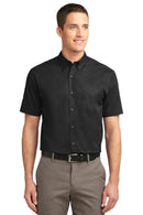 Port Authority Tall Short Sleeve Easy Care Shirt. TLS508-Woven Shirts-Black/ Light Stone-4XLT-JadeMoghul Inc.