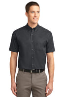 Port Authority Tall Short Sleeve Easy Care Shirt. TLS508-Woven Shirts-Classic Navy/ Light Stone-4XLT-JadeMoghul Inc.