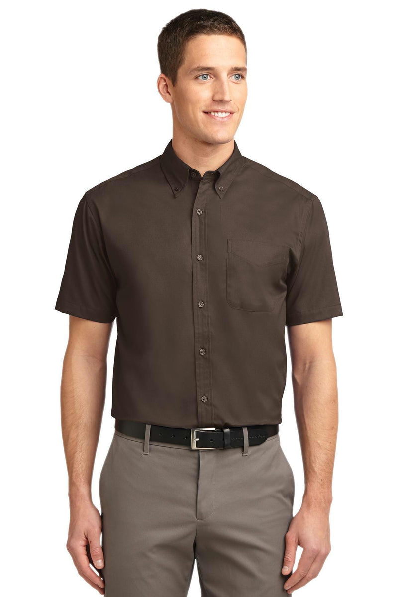 Port Authority Tall Short Sleeve Easy Care Shirt. TLS508-Woven Shirts-Coffee Bean-XLT-JadeMoghul Inc.