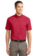 Port Authority Tall Short Sleeve Easy Care Shirt. TLS508-Woven Shirts-Red/ Light Stone-4XLT-JadeMoghul Inc.