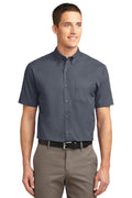 Port Authority Tall Short Sleeve Easy Care Shirt. TLS508-Woven Shirts-Steel Grey/ Light Stone-4XLT-JadeMoghul Inc.