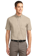 Port Authority Tall Short Sleeve Easy Care Shirt. TLS508-Woven Shirts-Stone-4XLT-JadeMoghul Inc.