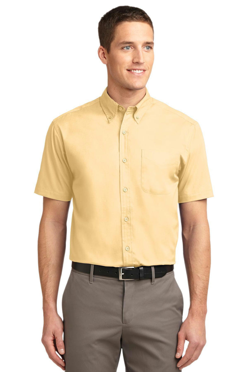 Port Authority Tall Short Sleeve Easy Care Shirt. TLS508-Woven Shirts-Yellow-4XLT-JadeMoghul Inc.