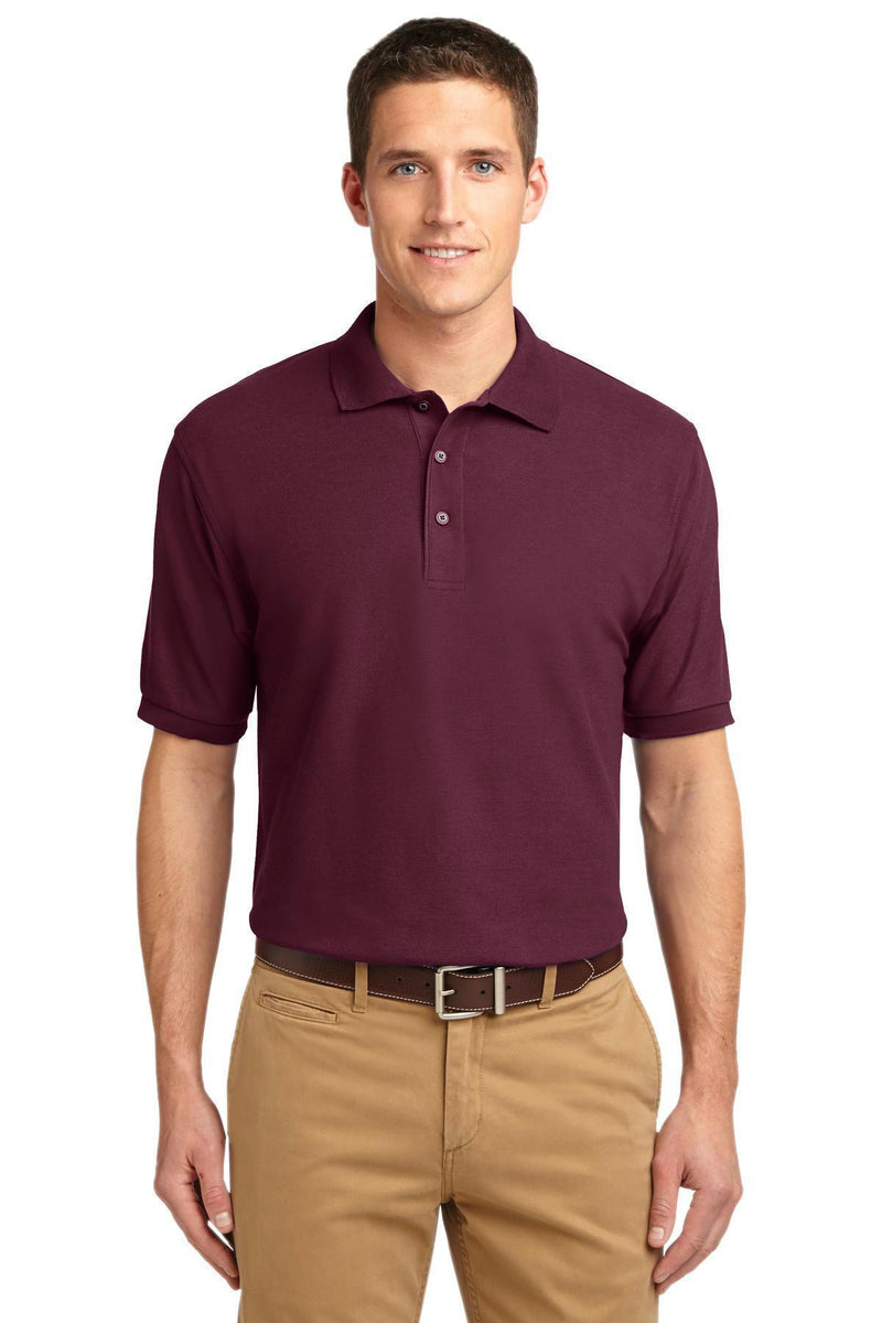 Port Authority Tall Silk Touch Polo. TLK500-Polos/knits-Burgundy-4XLT-JadeMoghul Inc.