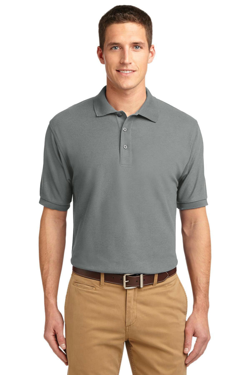 Port Authority Tall Silk Touch Polo. TLK500-Polos/knits-Cool Grey-4XLT-JadeMoghul Inc.