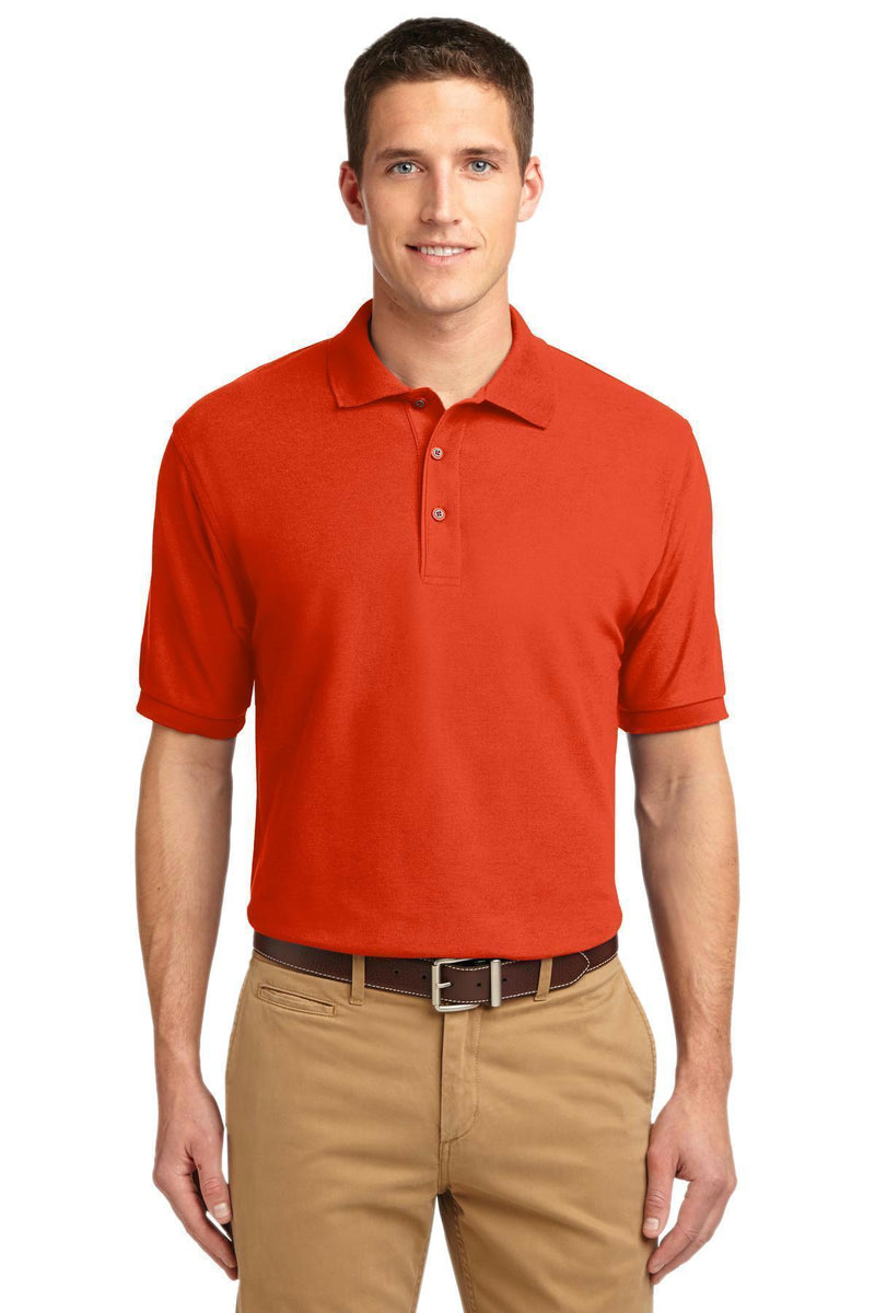 Port Authority Tall Silk Touch Polo. TLK500-Polos/knits-Orange-4XLT-JadeMoghul Inc.