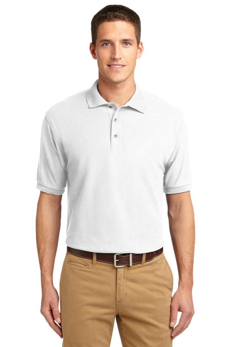 Port Authority Tall Silk Touch Polo. TLK500-Polos/knits-White-4XLT-JadeMoghul Inc.