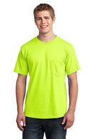 Port & Company - All-American Pocket Tee. USA100P-T-shirts-Safety Green-4XL-JadeMoghul Inc.