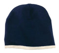 Port & Company - Beanie Cap. CP91-Caps-Navy/Natural-OSFA-JadeMoghul Inc.