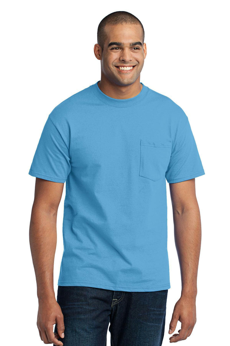 Port & Company - Core Blend Pocket Tee. PC55P-T-shirts-Aquatic Blue-4XL-JadeMoghul Inc.