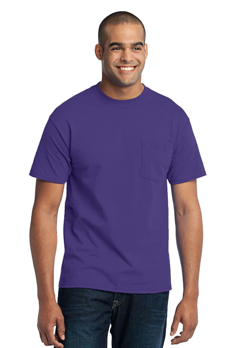 Port & Company - Core Blend Pocket Tee. PC55P-T-shirts-Purple-4XL-JadeMoghul Inc.
