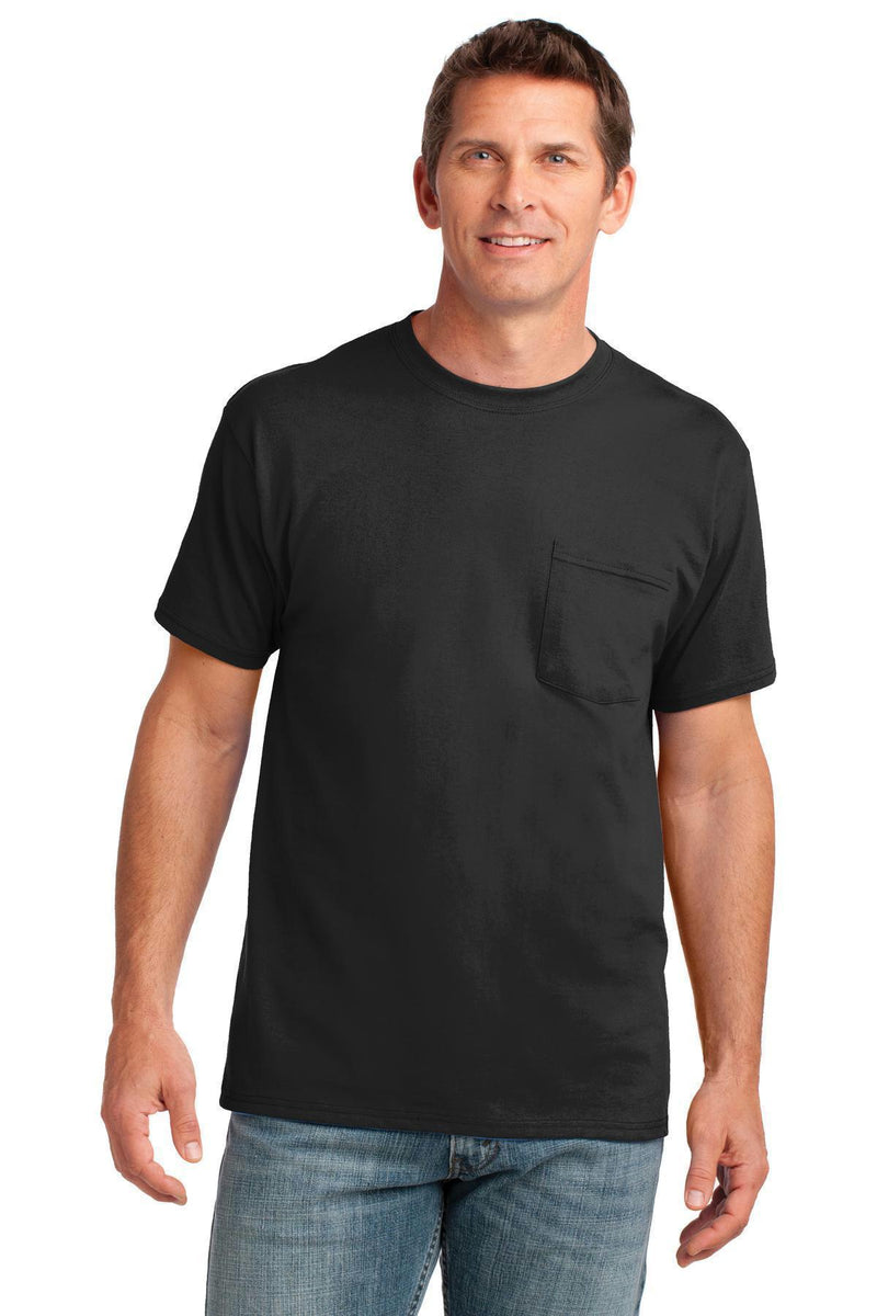 Port & Company Core Cotton Pocket Tee. PC54P-T-shirts-Jet Black-4XL-JadeMoghul Inc.