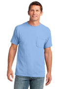 Port & Company Core Cotton Pocket Tee. PC54P-T-shirts-Light Blue-4XL-JadeMoghul Inc.