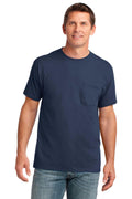 Port & Company Core Cotton Pocket Tee. PC54P-T-shirts-Navy-4XL-JadeMoghul Inc.