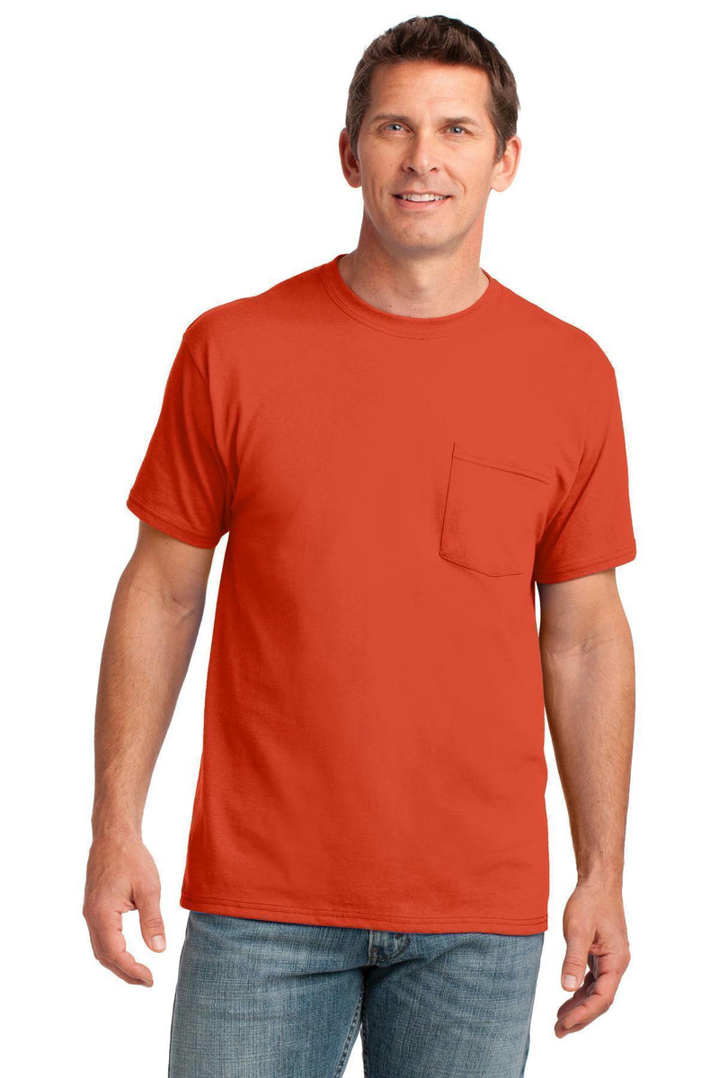 Port & Company Core Cotton Pocket Tee. PC54P-T-shirts-Orange-4XL-JadeMoghul Inc.