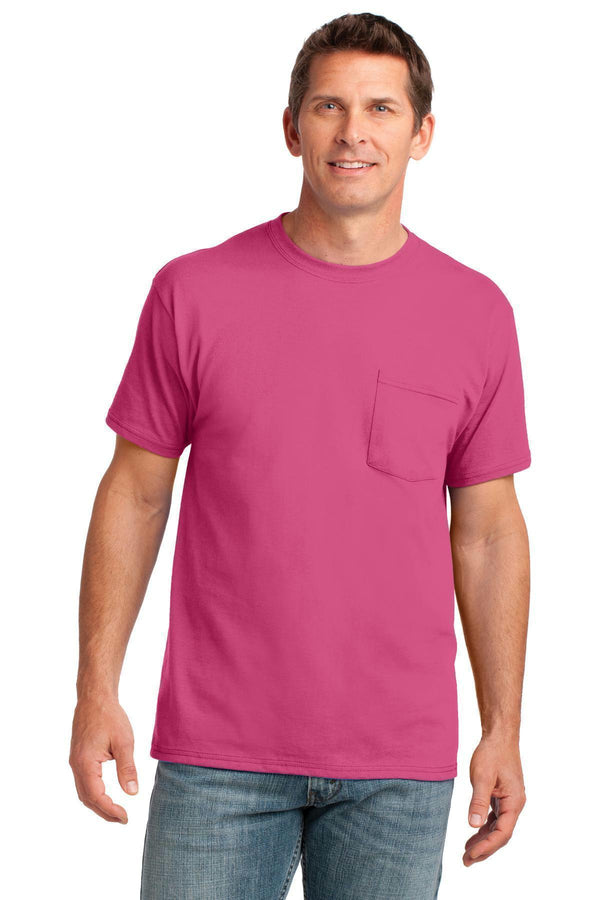 Port & Company Core Cotton Pocket Tee. PC54P-T-shirts-Sangria-4XL-JadeMoghul Inc.
