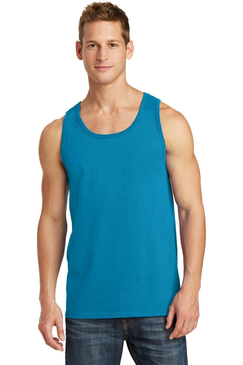 Port & Company Core Cotton Tank Top. PC54TT-T-shirts-Neon Blue-4XL-JadeMoghul Inc.