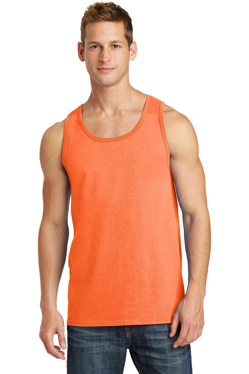 Port & Company Core Cotton Tank Top. PC54TT-T-shirts-Neon Orange-4XL-JadeMoghul Inc.