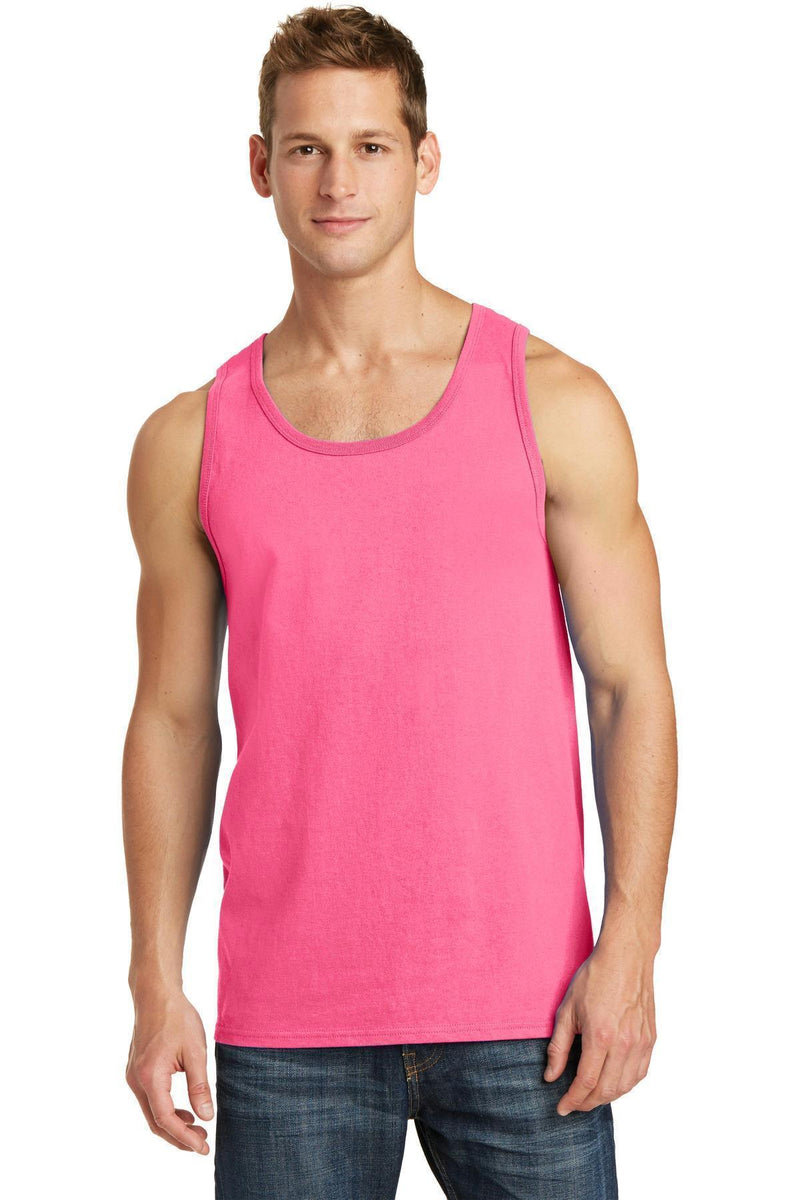 Port & Company Core Cotton Tank Top. PC54TT-T-shirts-Neon Pink-4XL-JadeMoghul Inc.