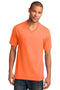 Port & Company Core Cotton V-Neck Tee. PC54V-T-shirts-Neon Orange-4XL-JadeMoghul Inc.