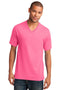 Port & Company Core Cotton V-Neck Tee. PC54V-T-shirts-Neon Pink-4XL-JadeMoghul Inc.