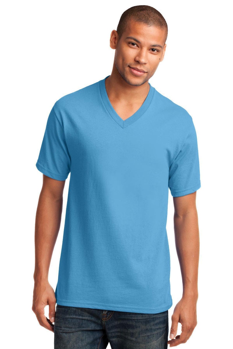 Port & Company Core Cotton V-Neck Tee. PC54V-T-shirts-White-4XL-JadeMoghul Inc.