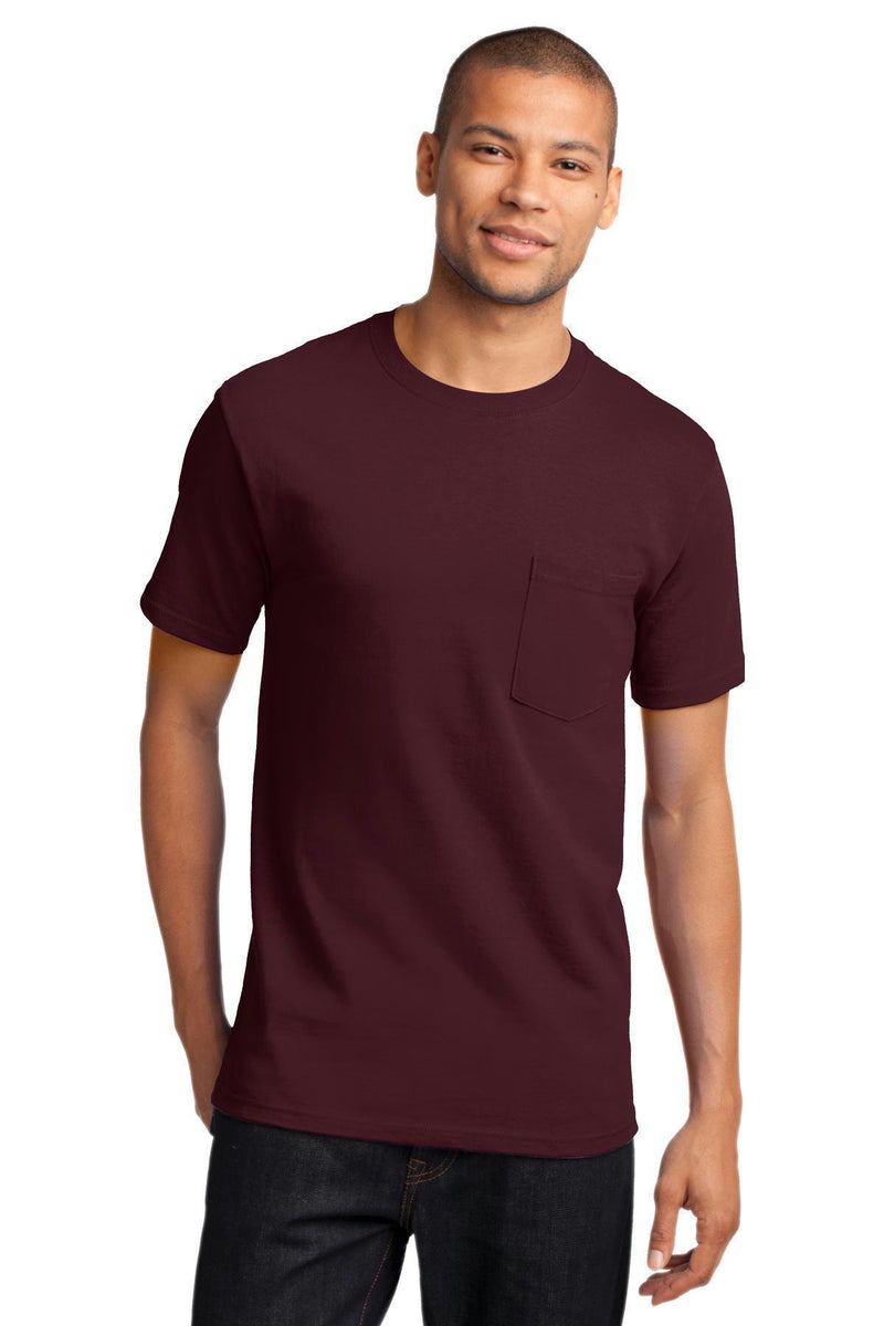 Port & Company - Essential Pocket Tee. PC61P-T-shirts-Athletic Maroon-4XL-JadeMoghul Inc.