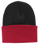 Port & Company - Knit Cap. CP90-Caps-Black/ Athletic Red-OSFA-JadeMoghul Inc.