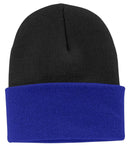 Port & Company - Knit Cap. CP90-Caps-Black/ Athletic Royal-OSFA-JadeMoghul Inc.