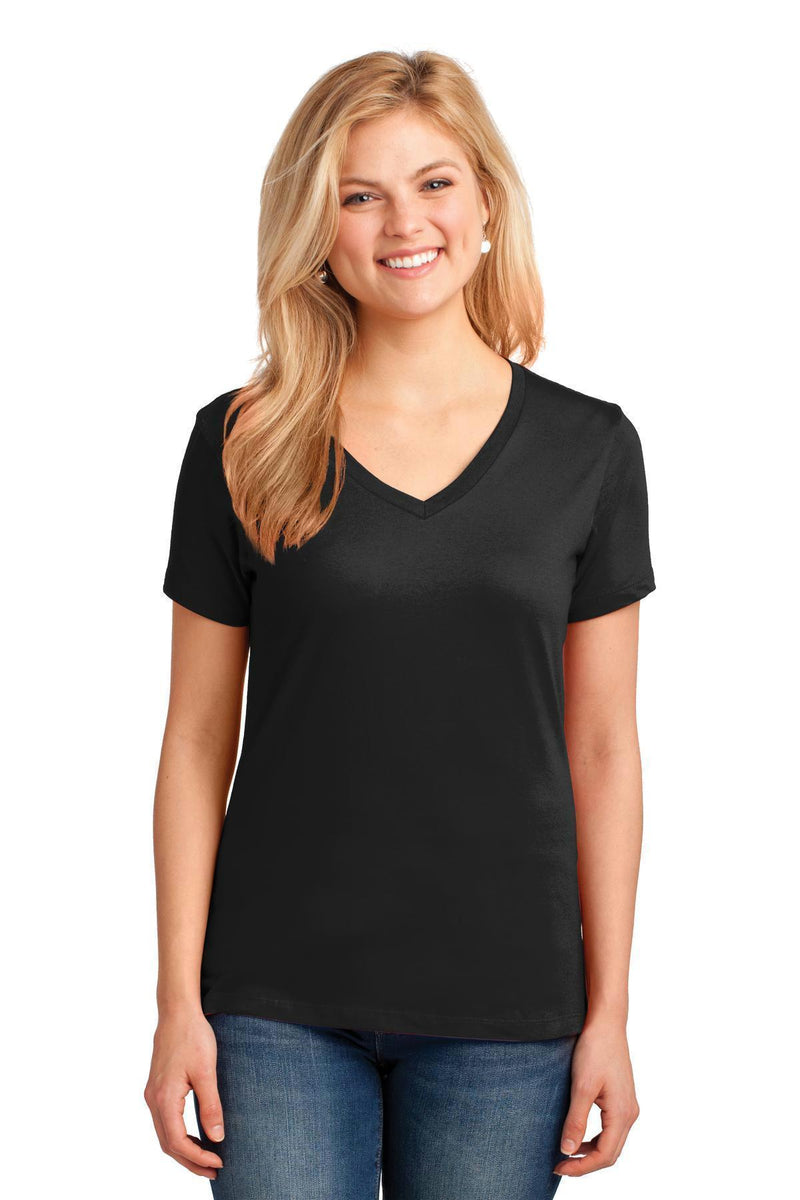 Port & Company Ladies Core Cotton V-Neck Tee. LPC54V-T-shirts-Jet Black-4XL-JadeMoghul Inc.