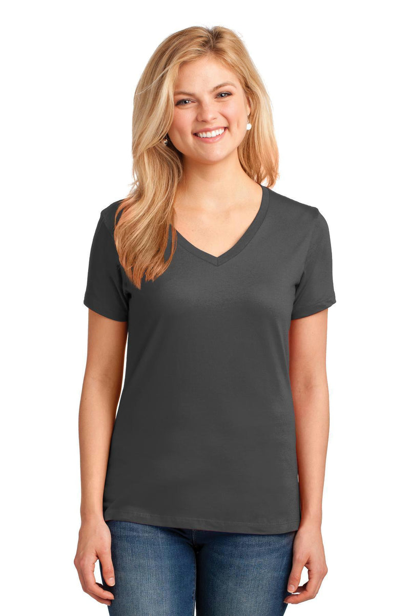 Port & Company Ladies Core Cotton V-Neck Tee. LPC54V-T-shirts-White-4XL-JadeMoghul Inc.