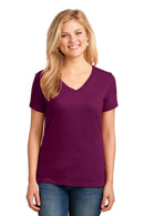Port & Company Ladies Core Cotton V-Neck Tee. LPC54V-T-shirts-White-4XL-JadeMoghul Inc.