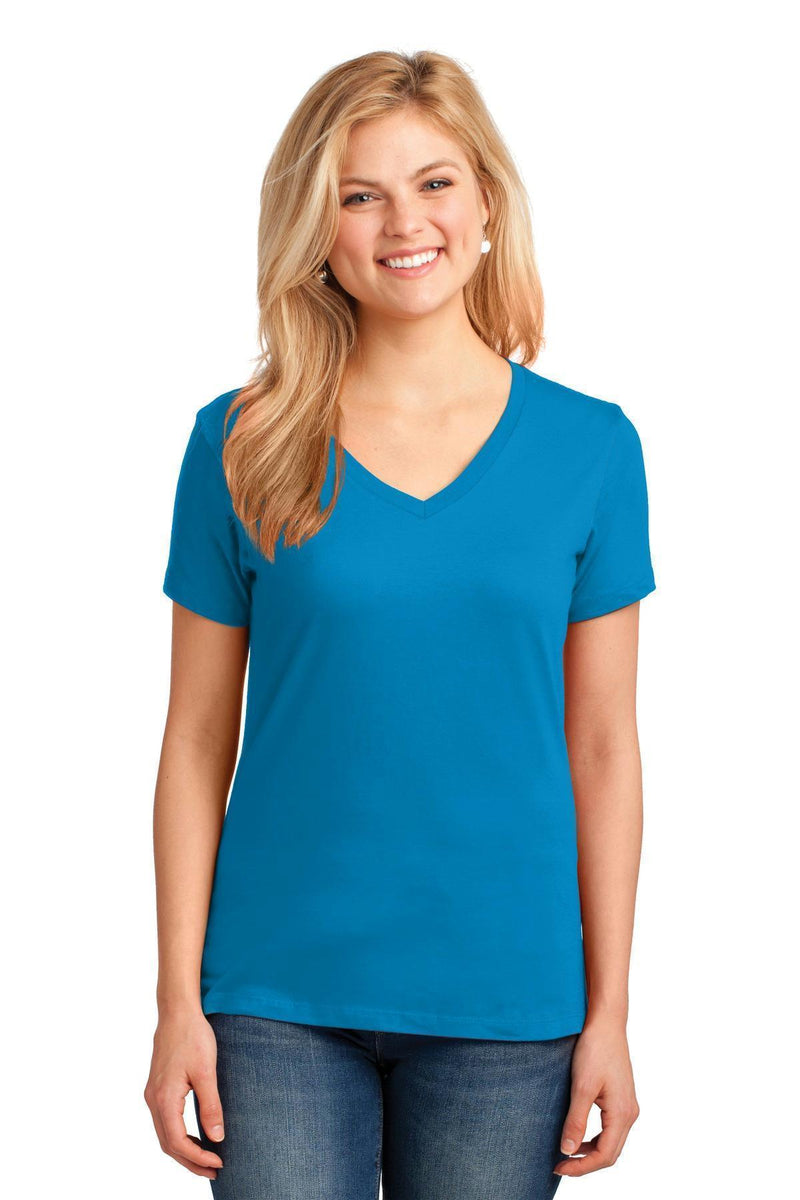 Port & Company Ladies Core Cotton V-Neck Tee. LPC54V-T-shirts-White-4XL-JadeMoghul Inc.