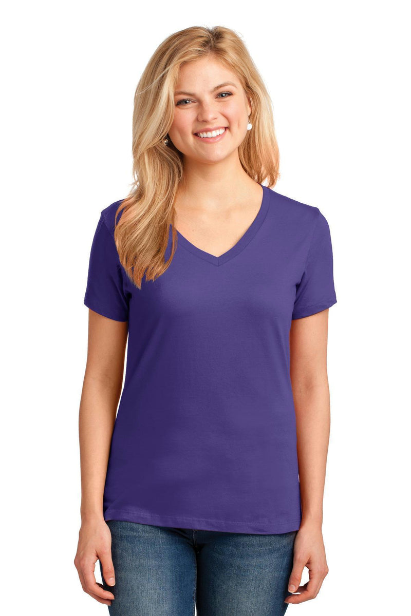 Port & Company Ladies Core Cotton V-Neck Tee. LPC54V-T-shirts-White-4XL-JadeMoghul Inc.