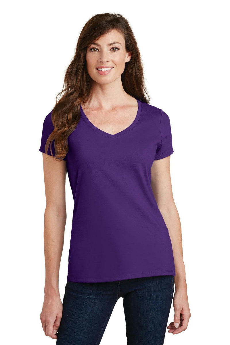 Port & Company Ladies Fan Favorite V-Neck Tee. LPC450V-T-shirts-Dark Heather Grey-4XL-JadeMoghul Inc.