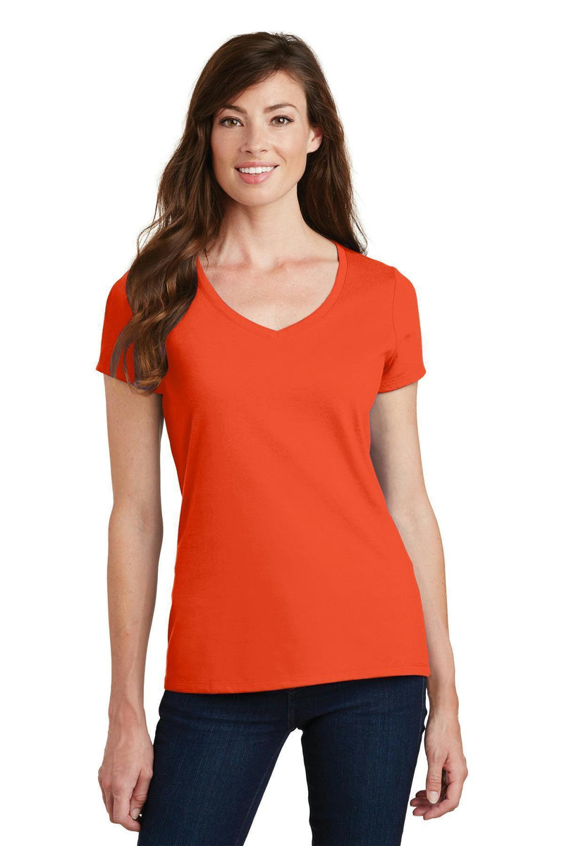 Port & Company Ladies Fan Favorite V-Neck Tee. LPC450V-T-shirts-Orange-4XL-JadeMoghul Inc.