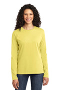 Port & Company Ladies Long Sleeve Core Cotton Tee. LPC54LS-T-shirts-Yellow-4XL-JadeMoghul Inc.