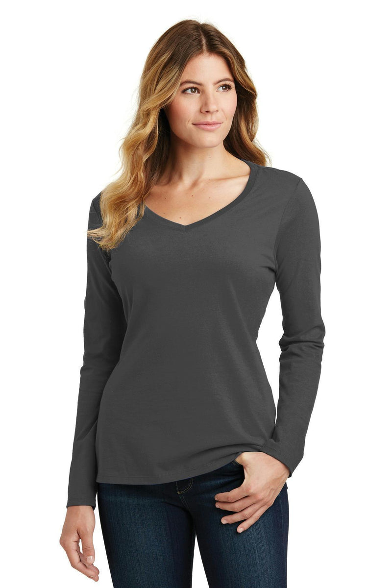 Port & Company Ladies Long Sleeve Fan Favorite V-Neck Tee. LPC450VLS-T-shirts-Charcoal-4XL-JadeMoghul Inc.