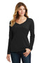 Port & Company Ladies Long Sleeve Fan Favorite V-Neck Tee. LPC450VLS-T-shirts-Dark Heather Grey-4XL-JadeMoghul Inc.