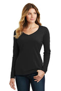 Port & Company Ladies Long Sleeve Fan Favorite V-Neck Tee. LPC450VLS-T-shirts-Jet Black-4XL-JadeMoghul Inc.