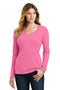 Port & Company Ladies Long Sleeve Fan Favorite V-Neck Tee. LPC450VLS-T-shirts-New Pink-4XL-JadeMoghul Inc.