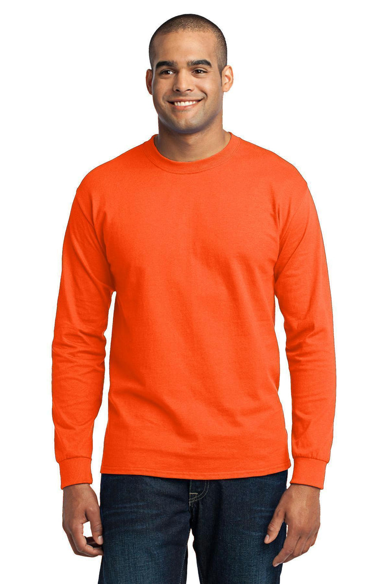 Port & Company - Long Sleeve Core Blend Tee. PC55LS-T-shirts-Safety Orange-4XL-JadeMoghul Inc.
