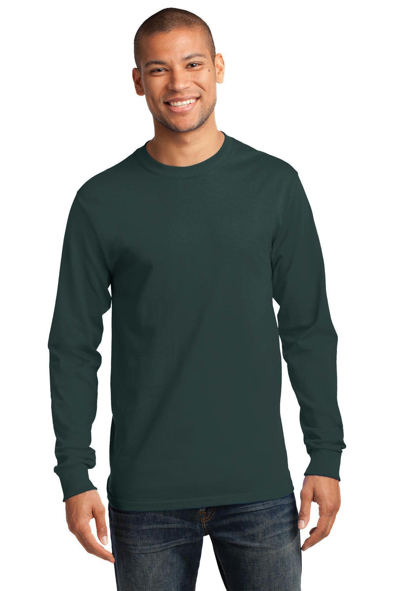 Port & Company - Long Sleeve Essential Tee. PC61LS-T-shirts-Dark Green-4XL-JadeMoghul Inc.