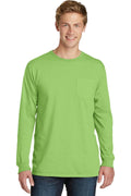 Port & Company Pigment-Dyed Long Sleeve Pocket Tee. PC099LSP-T-shirts-Limeade-4XL-JadeMoghul Inc.