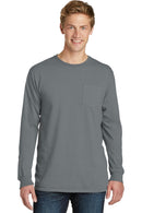 Port & Company Pigment-Dyed Long Sleeve Pocket Tee. PC099LSP-T-shirts-Pewter-2XL-JadeMoghul Inc.